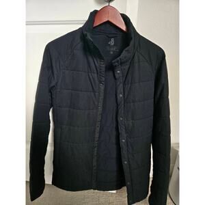 Walter Sky WS-J02 Black Puffer Jacket Versatile Midwt Black Snap Front XS Mens